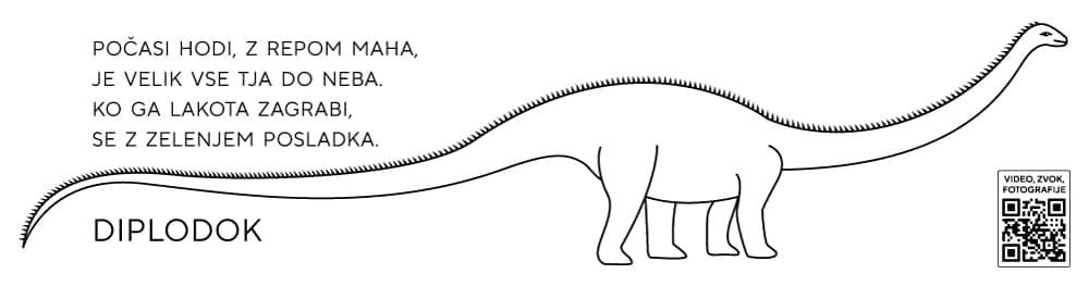 Pobarvanke dinozavri diplodok