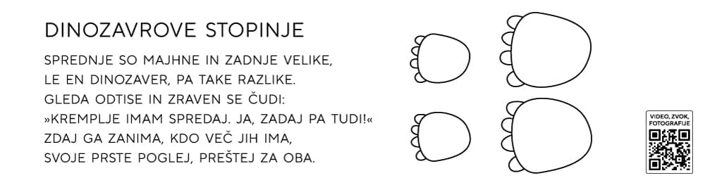 Pobarvanke dinozavri stopinje