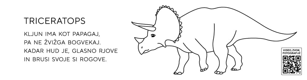 Pobarvanke dinozavri triceratops
